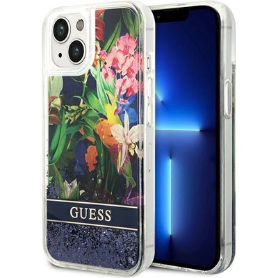 GUESS Кейс Guess GUHCP14MLFLSB за iPhone 14 Plus 6.7"", син / син, твърд, Flower Liquid Glitter (GUE002207-0)