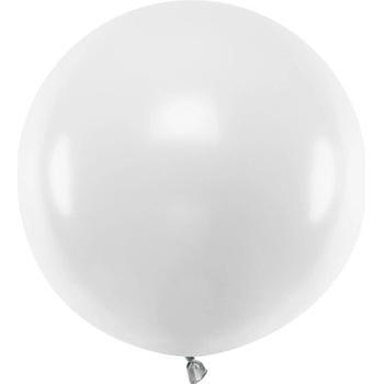 Party Deco Голям Латексов Балон, Пастел, Бял, 60см