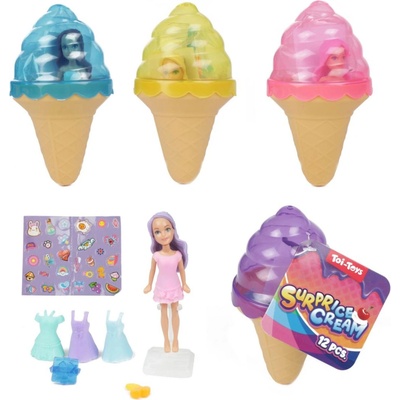 Teddies Mini bábika v zmrzline s doplnkami 12 cm