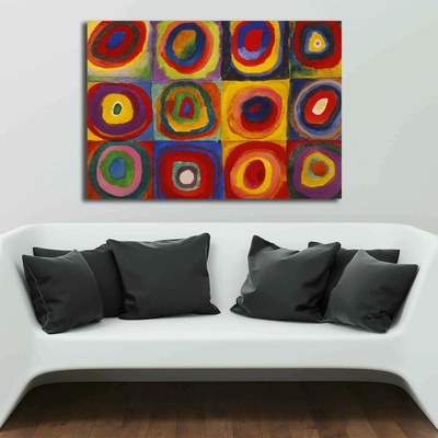 ASIR Obraz na plátně KRUHY A ČTVERCE 100 x 70 cm
