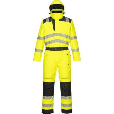 Portwest hi-vis pw352 / Зимен водоустойчив гащеризон, светлоотразителен - hv жълто/черно xxxl (pw352ybrxxxl)