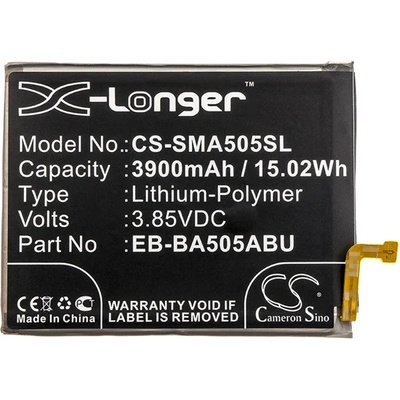 Cameron Sino Samsung A20 / Galaxy A30s CAMERON SINO Li-Polymer батерия 3.85V/3900mAh, съвместима със Samsung EB-BA505ABN, BLACK CS-SMA505SL (CS-SMA505SL)