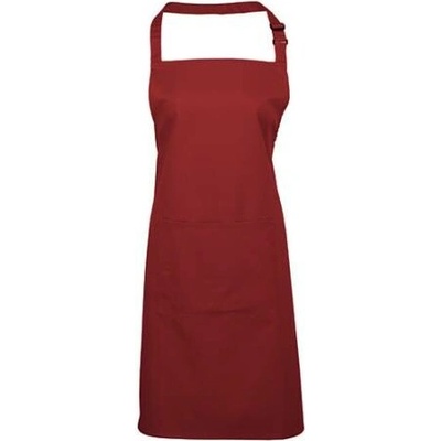Premier Workwear Pracovní zástěra za krk s kapsou PR154 Burgundy Pantone 216 72x86cm