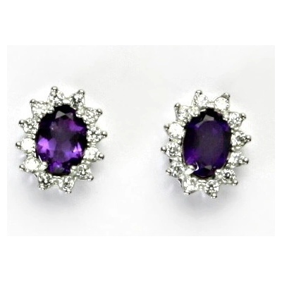 Čištín 162361801 Kate přírodní ametyst tm. a čiré zirkony NŠ 1480