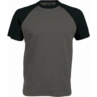 Kariban Vintage Base Ball K330 pánske tričko slate grey/black