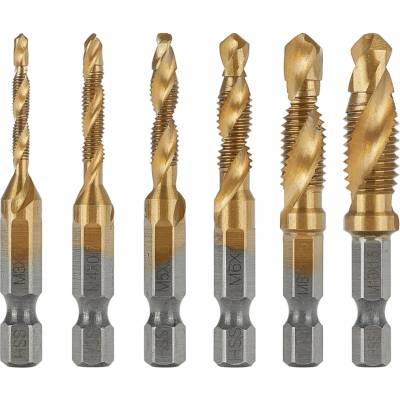 Pro-Tech shop Sada závitových vrtákov HSS M3–M10 HEX, 6ks 81436