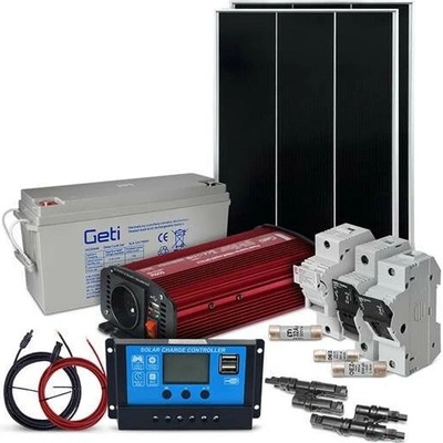 SOLARFAM solární sestava ostrovní SOLARFAM 110Wp 12V baterie 100Ah měnič 230VAC 600W