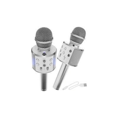 WSTER WS 858 Karaoke bluetooth mikrofon stříbrný