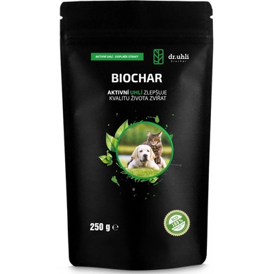 Dr.Uhlí Biochar prášek aktivní uhlí pro zvířata 250 g