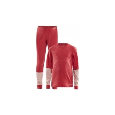 Craft Baselayer JR červená s růžovou 1905355-481704 set triko, spodky růžová