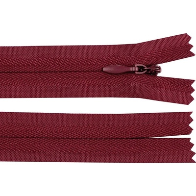 Pro Háčkování Spirálový zip skrytý No 3 délka 20 cm bordó