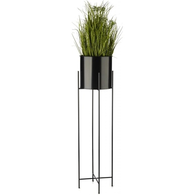 HowHomely KOVOVÝ KVETINÁČ SO STOJANOM DARK 95X21 CM ČIERNA