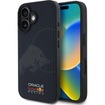 Red Bull Racing Гръб Red Bull за iPhone 16, MagSafe Meshed PU Debossed Bull, Тъмносин