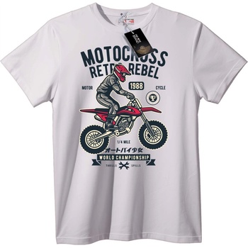 NOONEBRAND Тениска Мотокрос Бунтар 1988 - 2XL, White