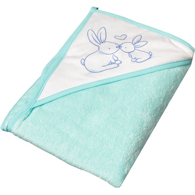 TEGA BABY detská osuška s kapucňou Zajačik 100x100 Mint