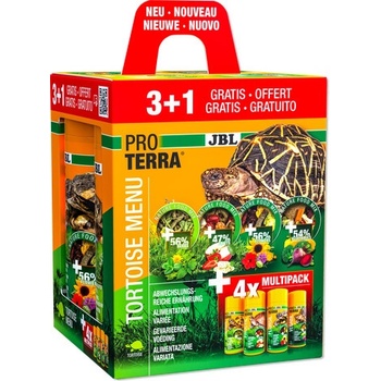 JBL PROTERRA TORTOISE MENU 250ml 3+1 Комплект от 4 храни за сухоземни костeнурки - Florsil, Fructil, Vegabil, Herbil