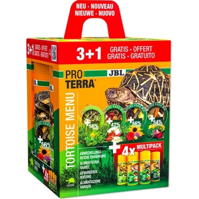 JBL PROTERRA TORTOISE MENU 250ml 3+1 Комплект от 4 храни за сухоземни костeнурки - Florsil, Fructil, Vegabil, Herbil
