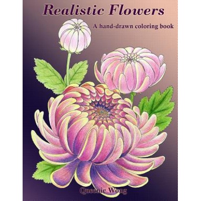 Realistic Flowers - A hand-drawn coloring book
