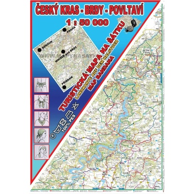 Český kras - Brdy - Povltaví Šátek s mapou