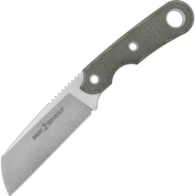Viper BASIC2 Sheepfoot Stonewash D2, Green Canvas Micarta, Kydex VT4032CG