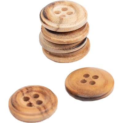 Dřevěný knoflík Drops kulatý Ø 15 mm oliva