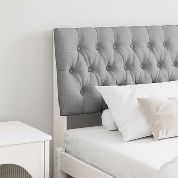 vidaXL Тапицирана табла Светлосиво 180 cm Солидно борово дърво (879328)