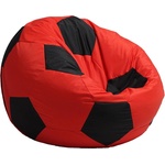 PUFRELAX Пуф, топка 500л. Telstar XXL - Red & Black , За открито, Перящ се калъф, Пълнеж от Полистиролни перли (PUF-G-TXXL-TEX-REBL) - topmall