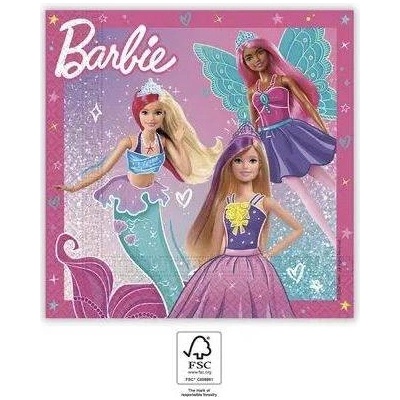 Procos Papierové obrúsky Barbie 33x33cm 20ks