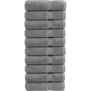 vidaXL Премиум хавлиени кърпи SOLUND 10 бр сиви 100x150 см 600 gsm (137313)