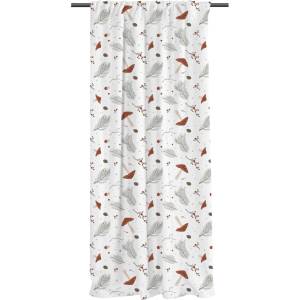 Butter Kings Бяла завеса от памучен сатен 110x250 cm Toadstools - Butter Kings (CHDC4_curtain)