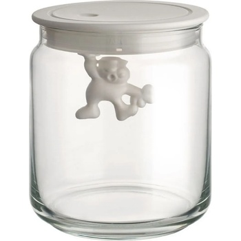 Alessi Кухненски буркан за съхранение GIANNI 750 мл, с бял капак, стъкло, Alessi (ALAMDR04W)