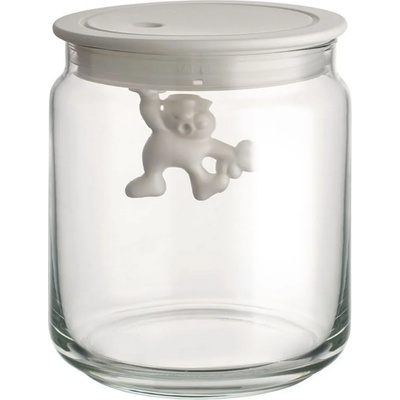 Alessi Кухненски буркан за съхранение GIANNI 750 мл, с бял капак, стъкло, Alessi (ALAMDR04W)