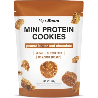 GymBeam Mini Protein Cookies arašídové máslo s čokoládou 100 g – Zboží Dáma