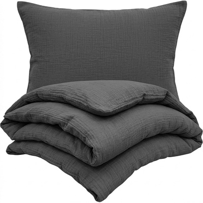 Kvalitex Mušelínové obliečky tmavosivá 140x220 70x90 140x220 70x90