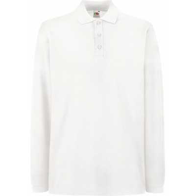 Fruit of the Loom premium polo lsl / Мъжка поло тениска с дълъг ръкав - бяла xxl (16331000105)