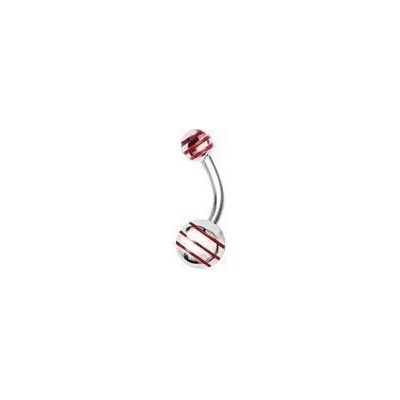 Šperky4U piercing do pupíku banánek s pruhy BS01037-R