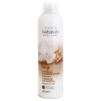 Avon Naturals tělové mléko s vanilkou a santalovým dřevem 200 ml
