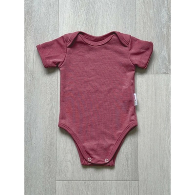 Rostoucí Merino Body MoniLu kr. rukáv tmavě růžová Body