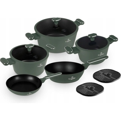 Súprava panvíc a hrncov BERLINGER HAUS Matte Green Collection 10 ks