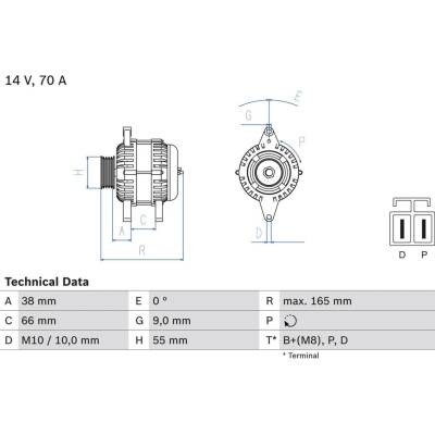 Alternátor BOSCH 0 986 045 551 (0986045551)