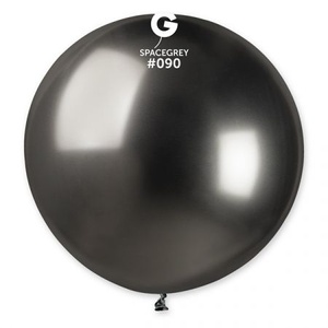 Gemar Кръгъл хромиран балон SHINY сив 80 см