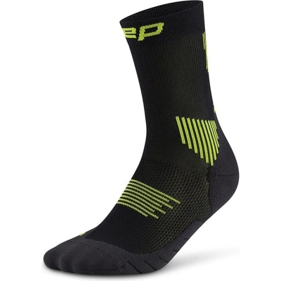 CEP Мъжки чорапи за бягане CEP Run Socks Mid Cut 5.0 Running socks - Black / Lime - размер IV (201-9122-0212)