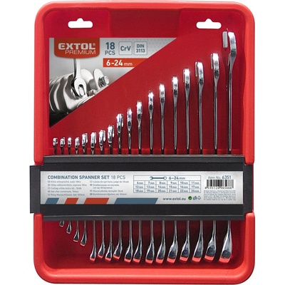 Extol Premium sada očkoplochých klíčů 6-24mm 18ks 6351
