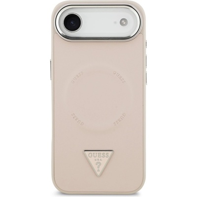 GUESS Гръб Guess PU Leather Triangle Logo MagSafe Case за iPhone 17 Air - Розов