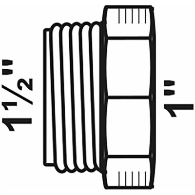 Kirchhoff redukce 47,8 mm (vnější závit 1 1/2") x 30,3 mm (vnitřní závit 1"), pozinkovaná – Sleviste.cz