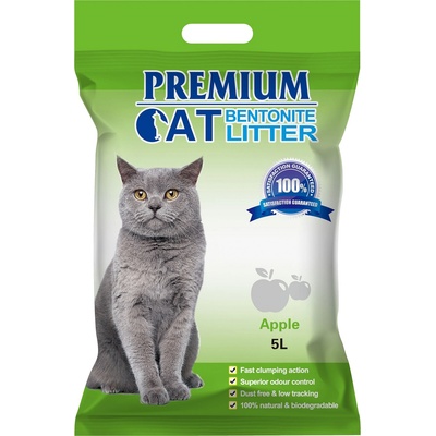 Premium Cat Премиум котешка тоалетна с бентонит - Ябълка за котки 5l