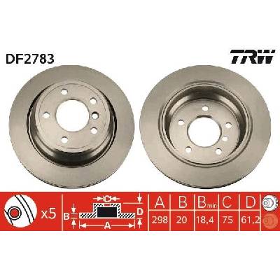 TRW Brzdový kotúč vetraný Ø298mm DF2783