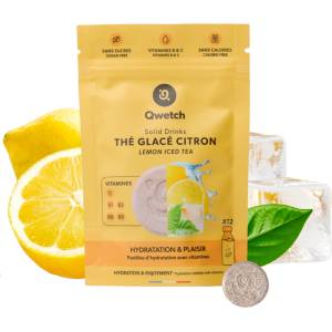 Qwetch Solid Drinks - Lemon Iced Tea - Vitamins C & B - 12 ефервесцентни таблетки