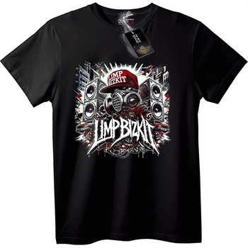 NOONEBRAND Градска музикална тениска на Limp Bizkit - L, Black