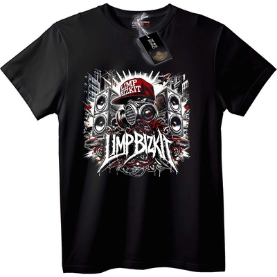 NOONEBRAND Градска музикална тениска на Limp Bizkit - L, Black